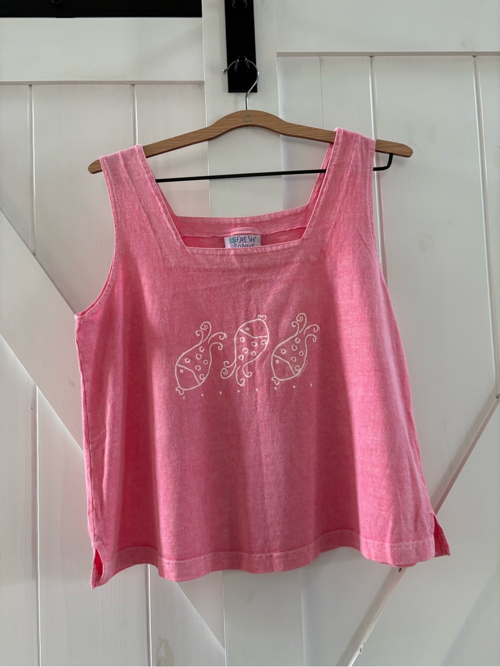 Fresh Produce Oversized Boxy Tank with Fish Motif